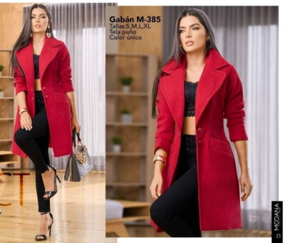 GABANES COLOMBIANOS, Luxury Sexy Women Buttons Front Jacket Coat In Red  #M-385