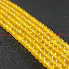 New Natural 6/8/10/12mm Yellow Topaz Round Gemstone Beads Loose Beads 15"