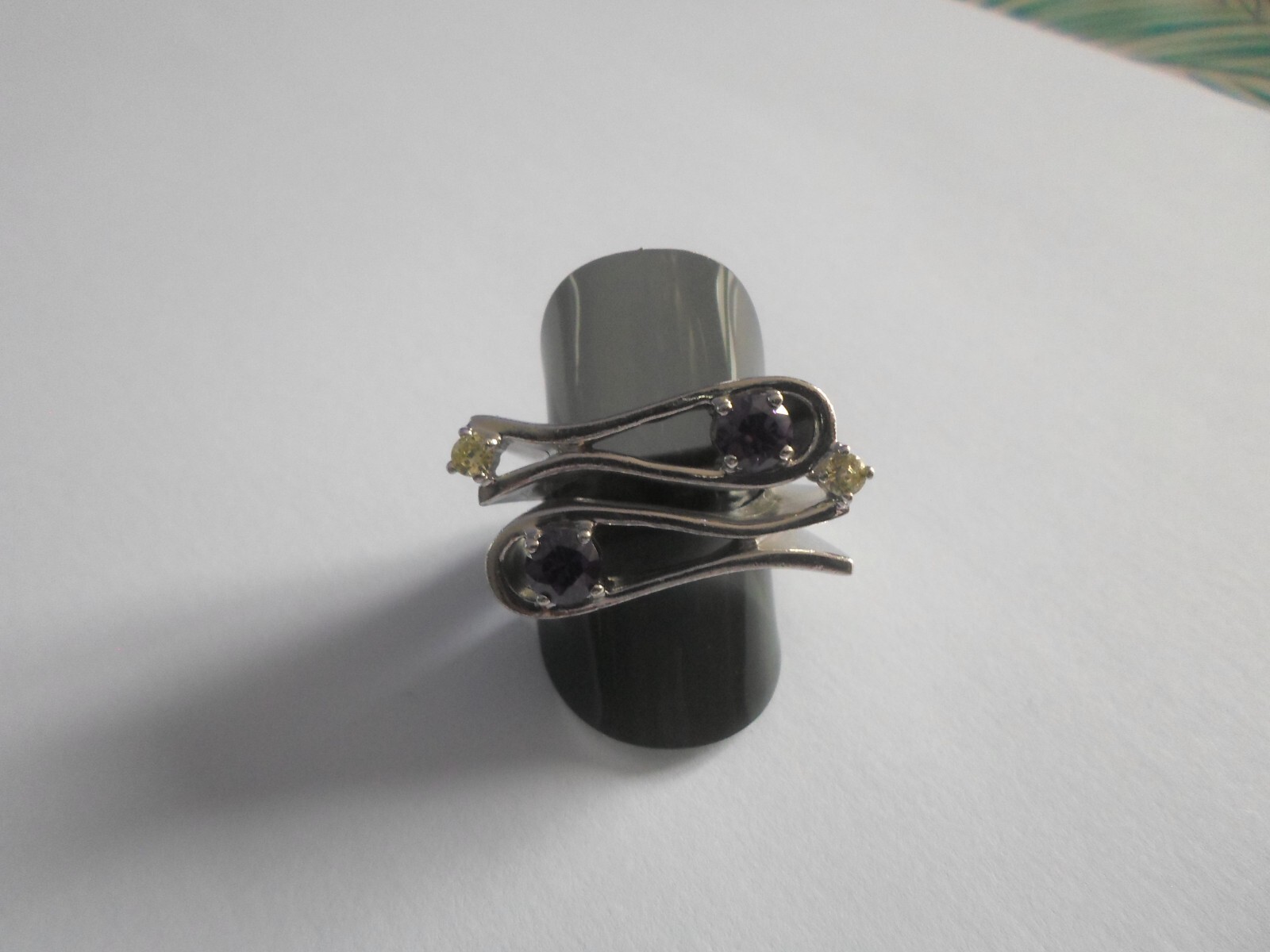 grosse bague en argent massif, ajourée, améthyste… - image 10