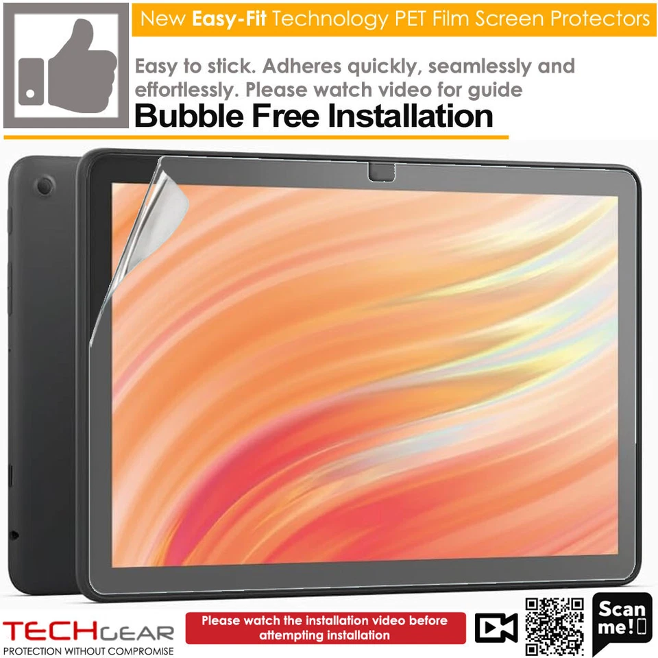 2x TECHGEAR Clear Screen Protectors for Amazon Fire HD 10 2023 / 13th Generation - Image 4 of 4