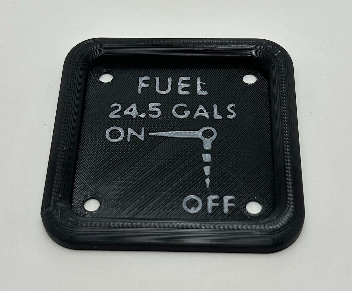 Cessna 150/152 Fuel Selector Placard (24.5 Gallons Useable Fuel