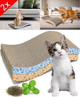 2X Kratzbrett Katze Doppelseitig Katzenminze Kratz Pappe Matte Spielzeug Karton