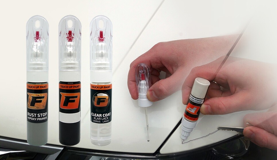 Firanto Lexus Touch Up Paint Kit – 212 Obsidian Black, Pen/Brush/Needle, Primer & Clear Coat, 0.5oz, Lithuania Made
