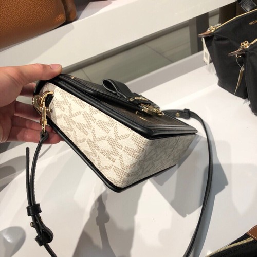 Michael Kors Jessie Medium Two-Tone Logo Shoulder Bag Style# 30S0GI6L2V - Picture 4 of 8