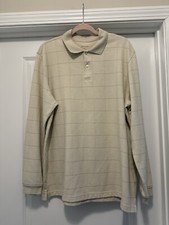 Men  s Van Heusen Long Sleeve Pullover Shirt With 3 Buttons Size XL EUC
