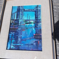 quadro olio su tela con cornice Londra