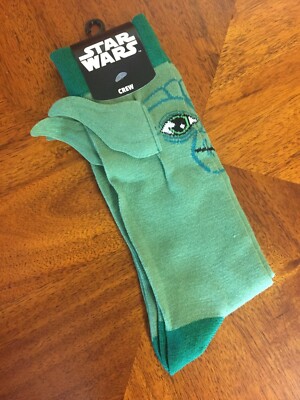 GROGU  Baby Yoda Socks (Green with ears) Star wars Mandalorian  Men's 6-10 NEW