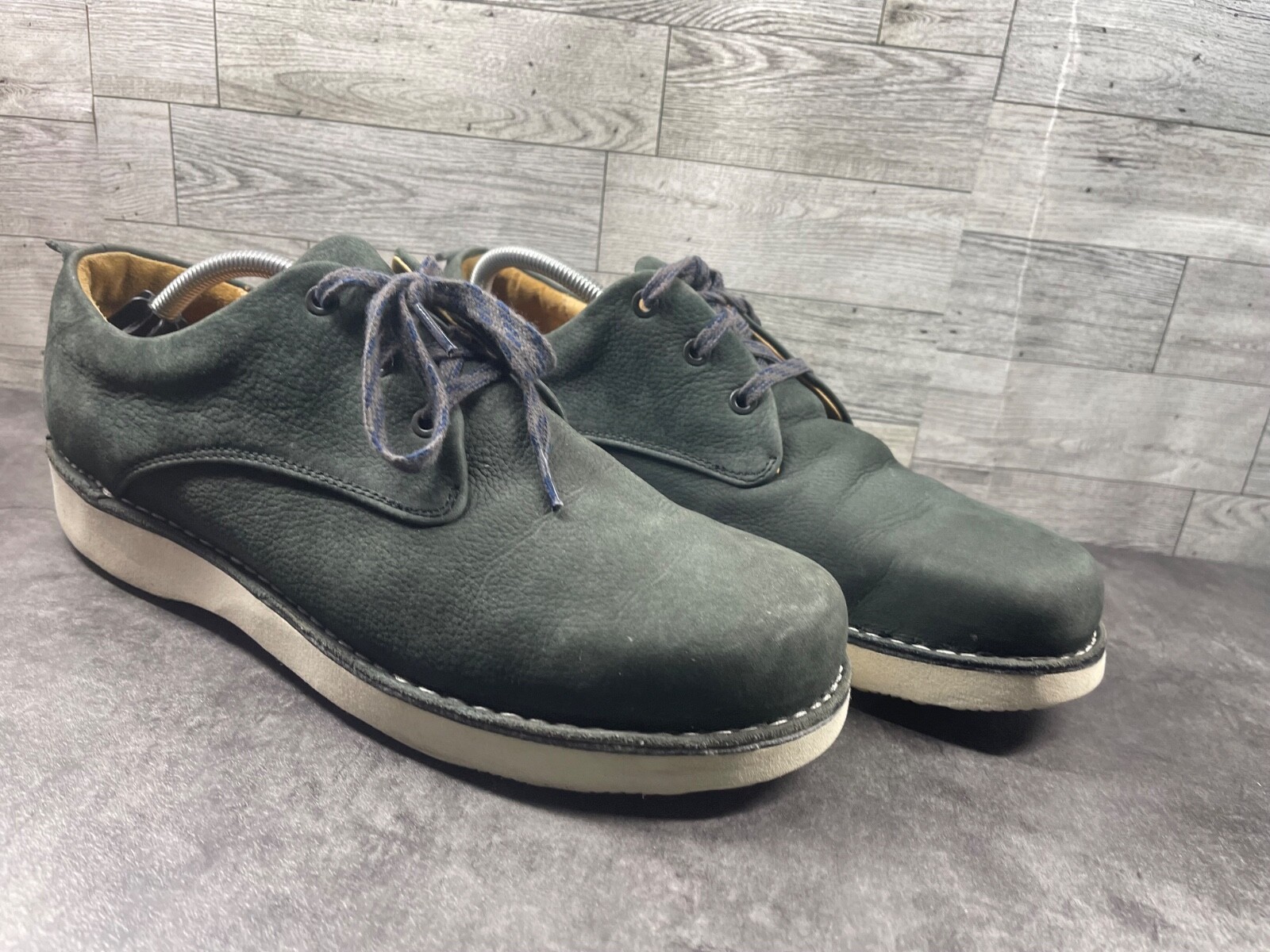 SAOLA Scarpe eleganti Samuel Hubbard Oxford uomo 12M omaggio grigio nabuk vibram stringate derby
