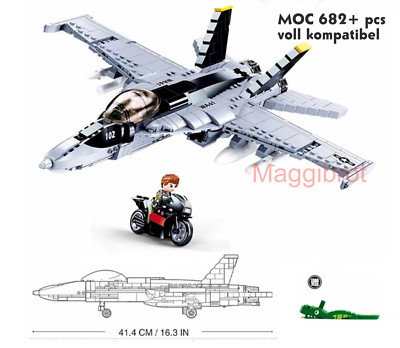 ''Top Gun'' F 14A TomCat Kultflieger Kultfilm als Klemmbausteine MOC Set 682 pcs