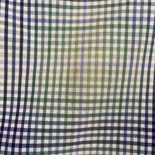 Alan Flusser Shirt Mens Medium Blue Green Plaid Button Cotton Long Sleeve - Picture 7 of 10