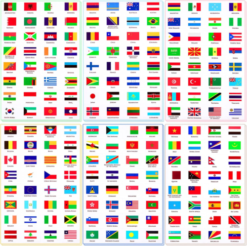 384 Pieces World Flag Stickers Assorted Country Flag Stickers Flags of The World - Picture 1 of 9