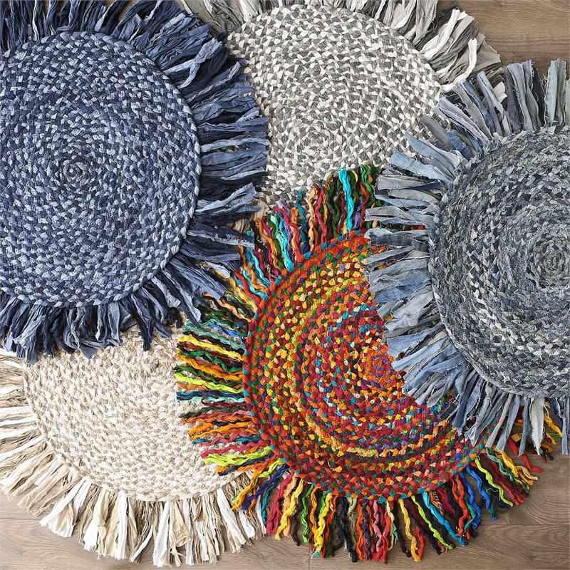 MultiColor Rag Rug 3 Ft Round eBay
