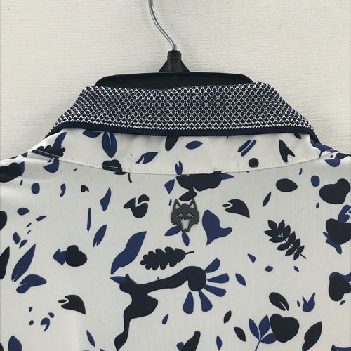 Greyson Polo Shirt Mens Extra Large XL White Blue Black Floral Golf Short Sleeve - Picture 10 of 17