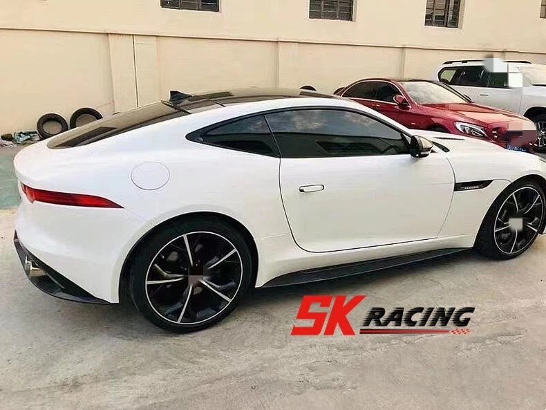 2 PIEZAS Faldas laterales de fibra de carbono faldón lateral cubierta labial se adapta a Jaguar tipo F 2014-2020 Foto 4 de 4