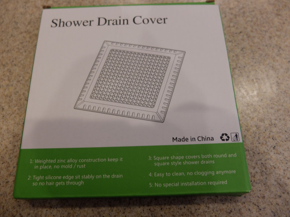 Aluvor Square Shower Drain Hair Catcher/Shower Drain Strainer/Flat Drain Cover for Bathroom Floor Drain/No Rust
