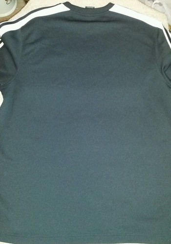 Mens Sz large adidas black and white running / workout short sleeve shirt - Picture 5 of 6