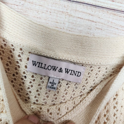 Anthropologie Willow & Wind Cropped Hippie Bohemian Fishnet Stretchy Top Size L - Picture 7 of 11