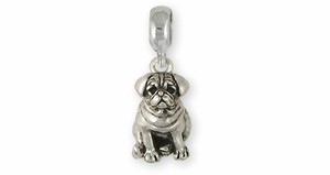 sterling silver pug charm