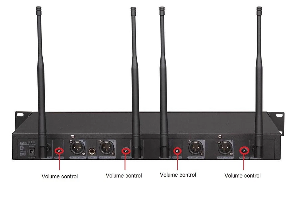 GTD  4x800 Channel UHF Diversity Wireless Handheld Microphone Mic System 787H - Image 3 of 4