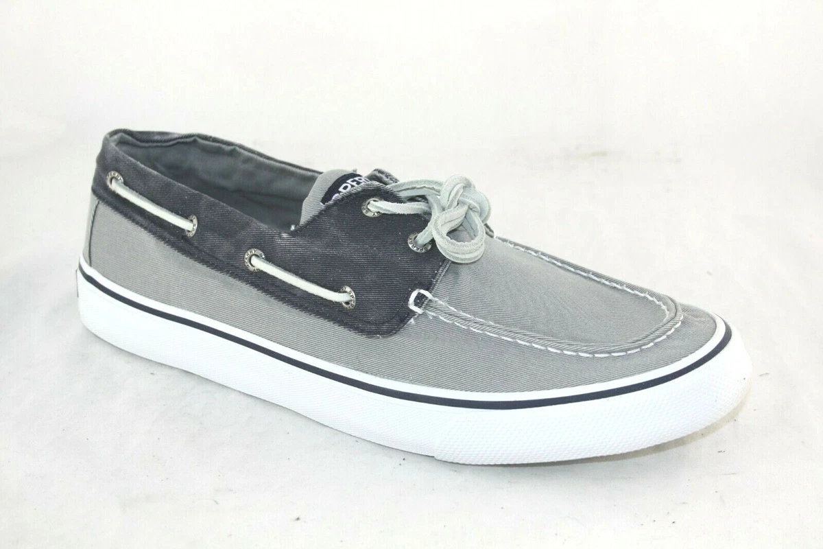 MEN S SPERRY BAHAMA II SW GREY NAVY STS22018 BOAT SHOE CANVAS eBay