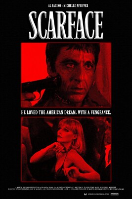 1983 Scarface Movie Poster 11X17 Tony Montana Al Pacino Michelle