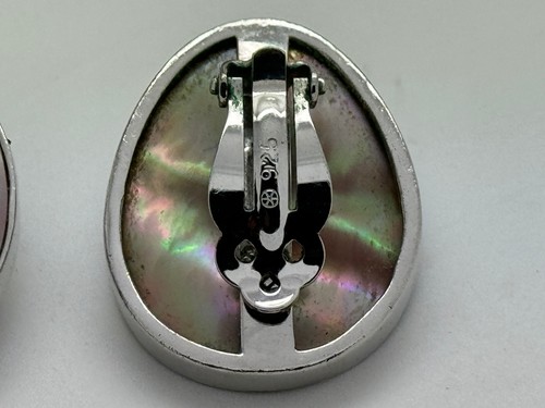 Modernist Design Nautilus Muschel Perlenclip Silber Silberclip Ohrclip Nr.123 - Bild 3 von 4
