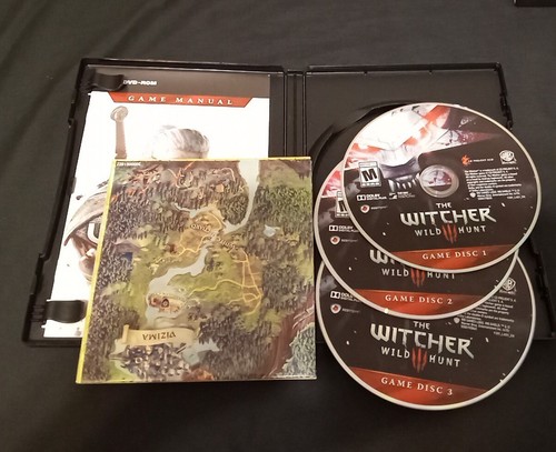 The Witcher III Wild Hunt PC DVD-ROM w/ Soundtrack Map Poster CD Project RED 3 - Picture 4 of 5