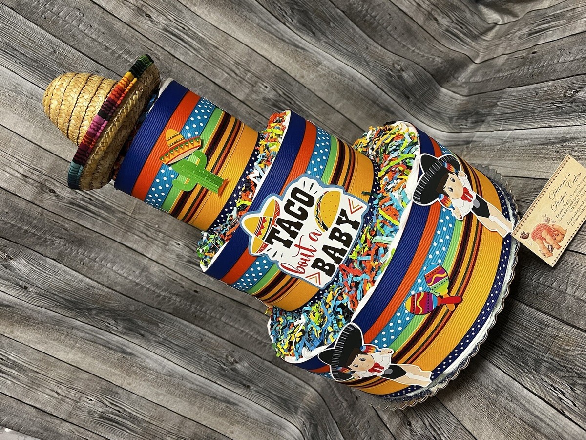 Taco bout a Baby Diaper Cake Hispanic Mexican Boy Girl Centerpiece Shower  Gift