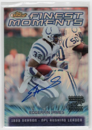 Edgerrin James [Refractor Autograph] #FM9 2000 Topps Finest Moments card