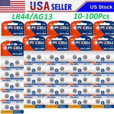 10-100x LR44 Button Cell 1.5V Alkaline Battery AG13 A76 357 Watch Toy Calculator