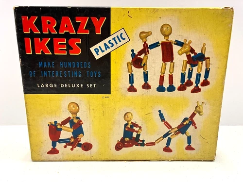 Vintage Krazy Ikes LARGE DELUXE SET 1950s Plastic Toy  Whitman No. 5691  USA   W