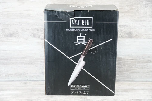 Yatoshi 15 Piece Knife Block Set - Pro Kitchen Knife Set Ultra Sharp