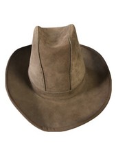 Cowboy Hat Brown Suede 7 High Curved Brim