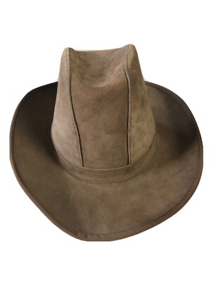 Cowboy Hat Brown Suede 7” High Curved Brim