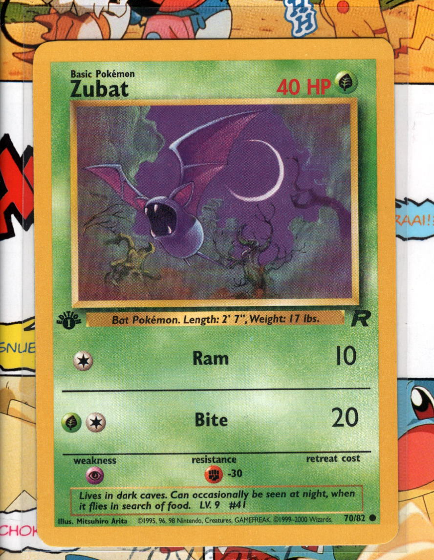 Pokemon TCG ZUBAT - 70/82 1st Edition Team Rocket WOTC NM | eBay Pokemon TCG ZUBAT - 70/82 1st Edition Team Rocket WOTC NM | eBay