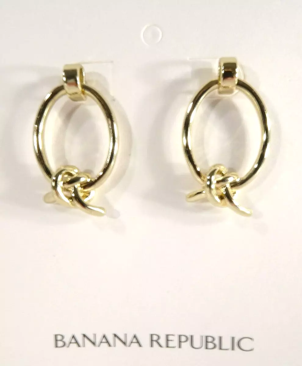 Banana Republic Women s Gold Nautical Knot Hoop Earrings NWT 49.99