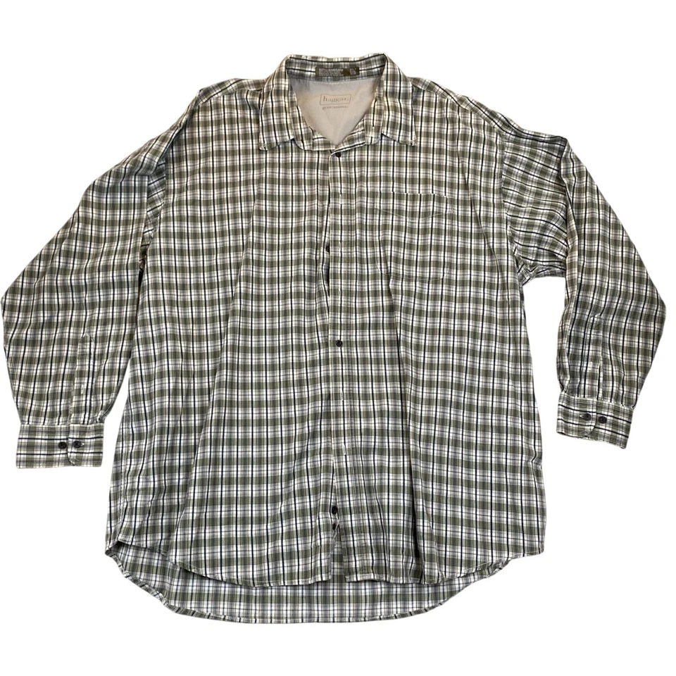 Haggar Mens Plaid Button-Down Shirts 3XLT 100% Cotton Blue & Green Lot Of 2 - Image 3 of 4