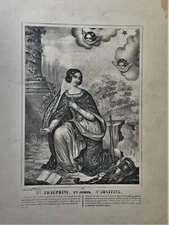 Ste. Josephine, Sta. Josefina, Lithograph By Bulla, Paris, Mid 19th Century