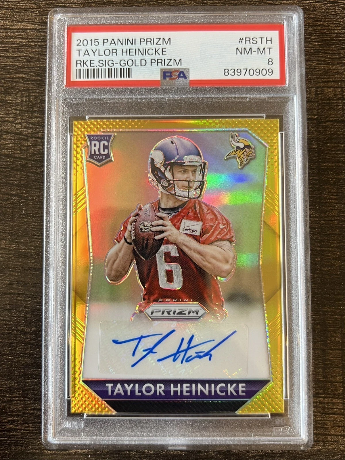 Taylor Heinicke Panini Prizm Rookie Signatures #RSTH Gold