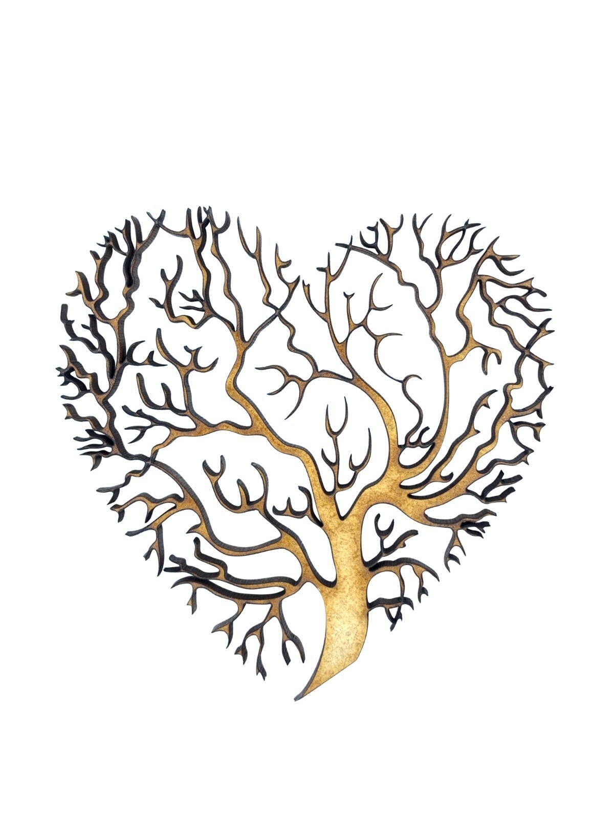 2x Heart Shape Tree Branches 7.5cm Wood Craft Embelishments Laser Cut Shape MDF