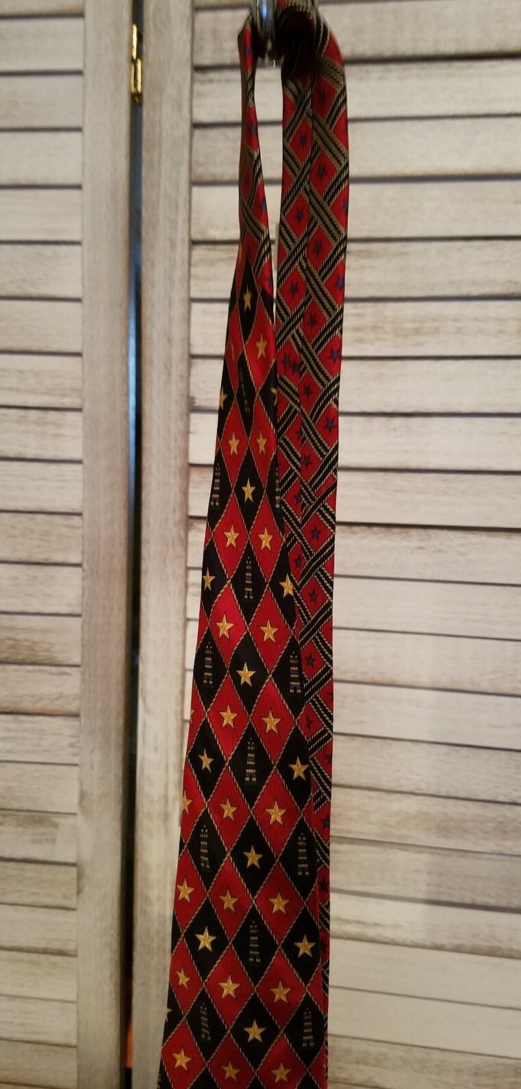 Tommy Hilfiger Mens Tie Red Blue Yellow Stars Lighthouses Classic Italian Silk  thumbnail 6