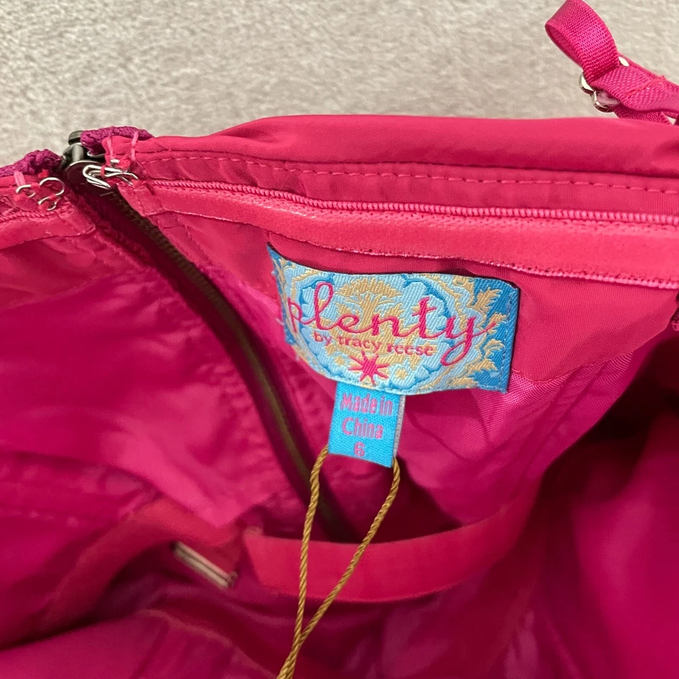 Vestido para mujer Plenty Tracy Reese rosa talla 6 forrado acanalado sin tirantes acetato NUEVO Foto 3 de 4