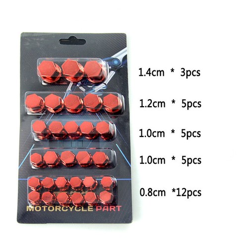 Blue 30pcs Motorcycle Decorative Engine Screw Nut Bolt Cap Covers For Honda BMW - Bild 2 von 4