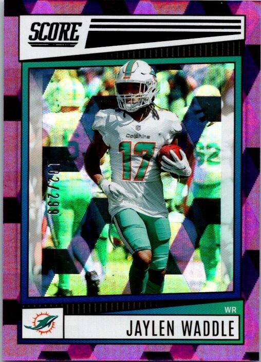 2022 SCORE CUBIC PURPLE PARALLEL #272 JAYLEN WADDLE 102/299