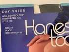 HANES too Black Day Sheer Pantyhose Non-Control Top Reinforced Toe Size A/B — photo 2