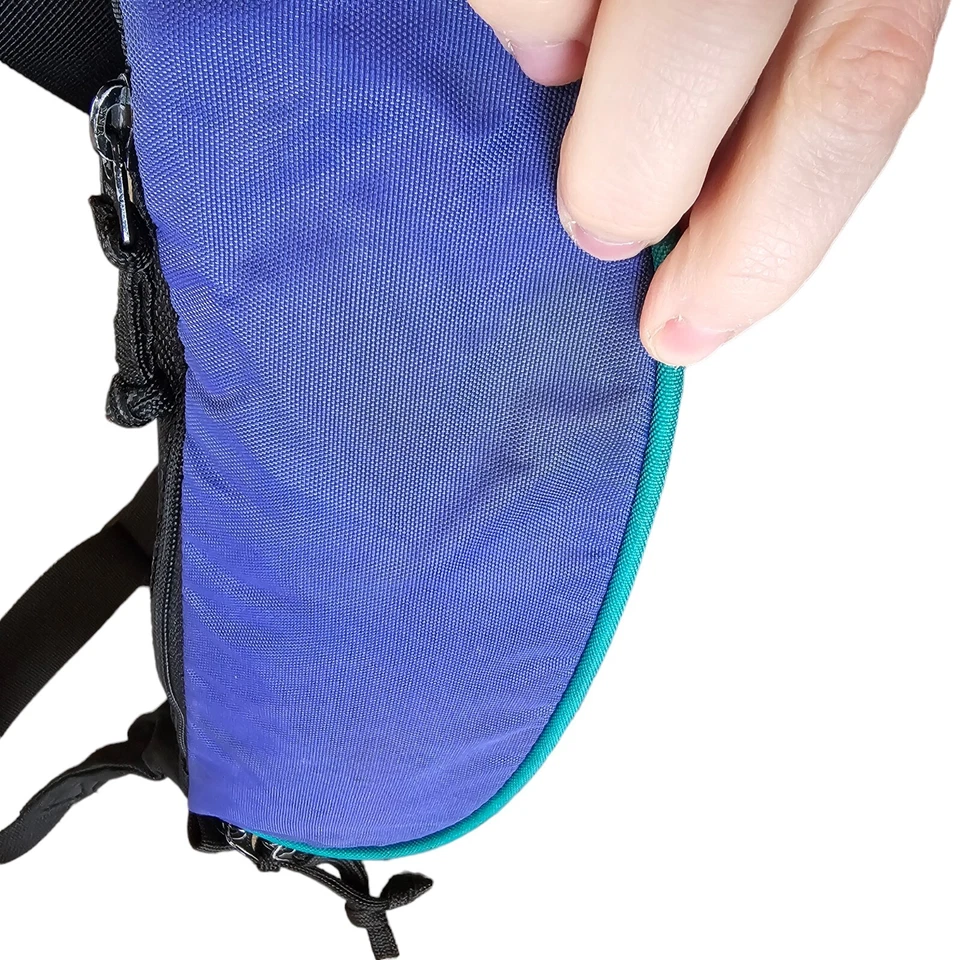 Riñonera Eddie Bauer Años 90 Bolso Cintura Cinturón Senderismo Azul Teal De Colección Foto 3 de 4