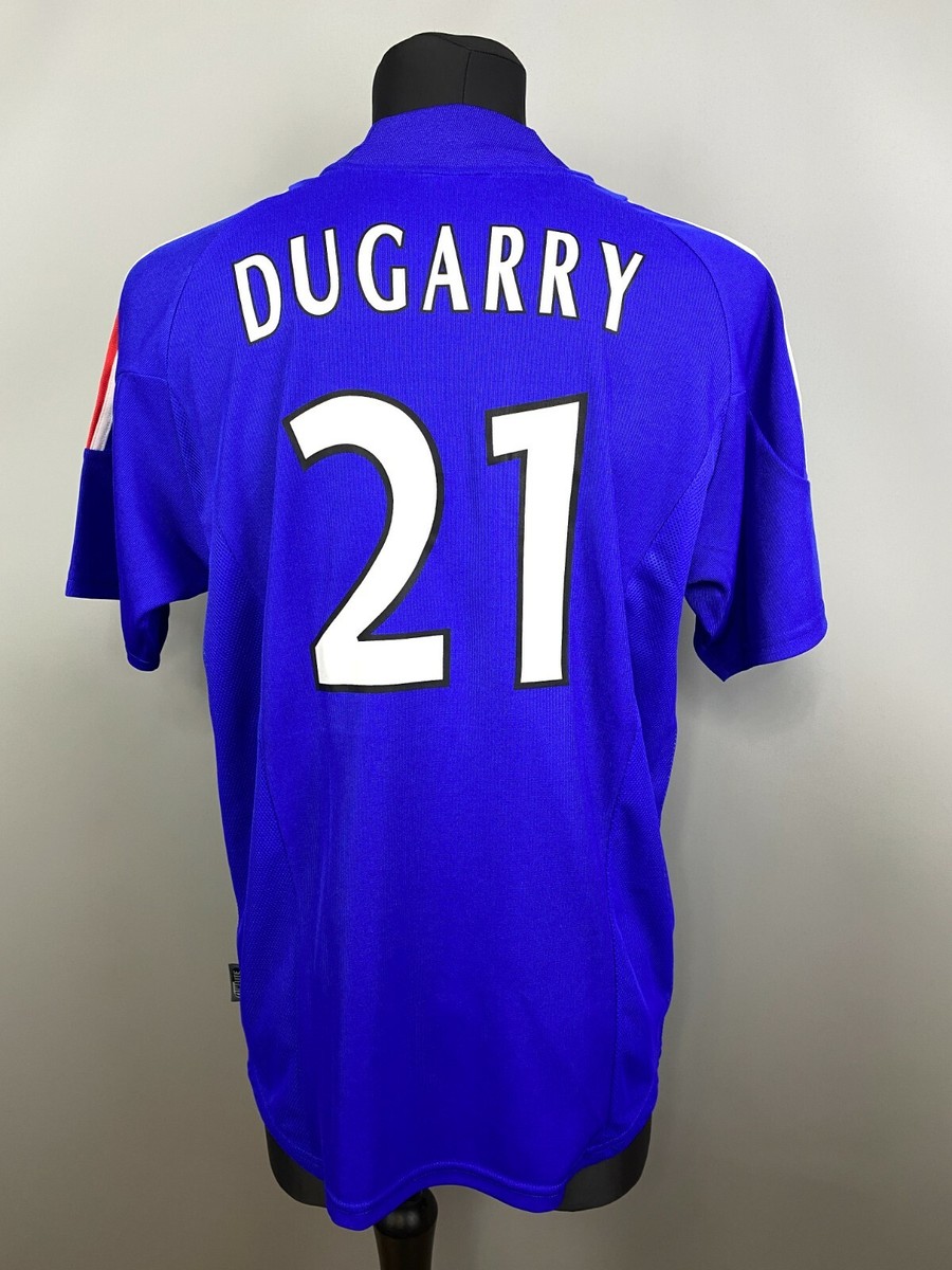 FRANCE 2002 2004 DUGARRY HOME SHIRT FOOTBALL SOCCER JERSEY ADIDAS