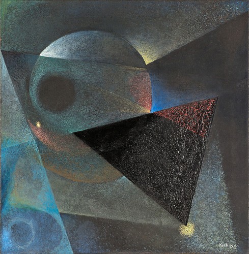 EDMUND KESTING COMPOSITION IN SCHWARZ ABSTRACT ART GICLEE PRINT FINE CANVAS - Picture 4 of 5
