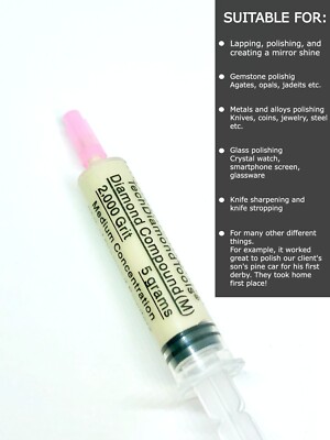 Diamond Paste Compound Polishing Lapidary 2,000 (M) Grit 5 Gram (USA MADE)