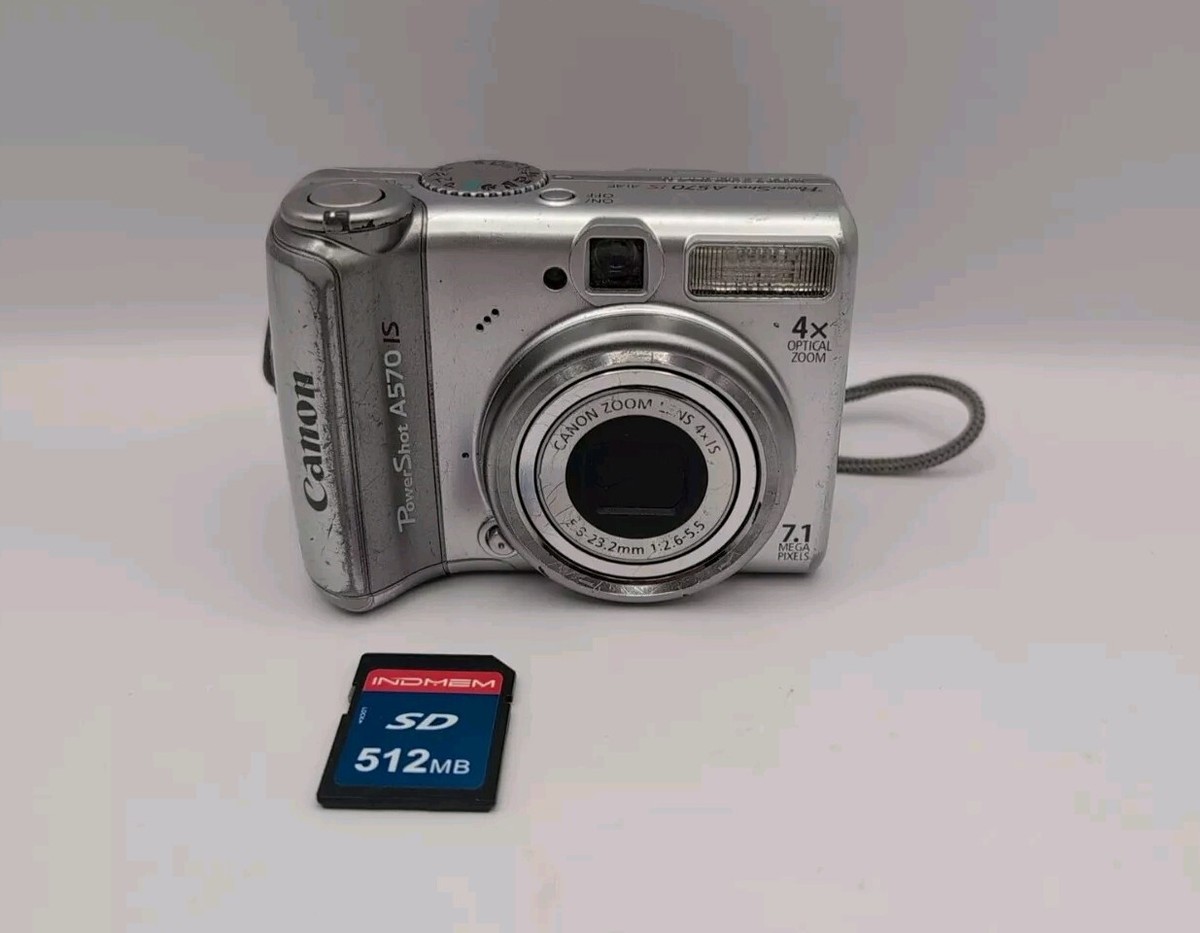 Canon PowerShot A570 IS Digital Camera + SD Card - Retro